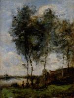 Corot, Jean-Baptiste-Camille - Pecheur Au Bord De la Riviere